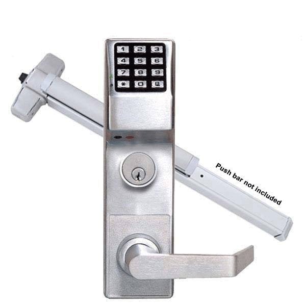 Trilogy ETDLS1G Panic Exit Trim Keypad Digital Lock w/ Audit Trail / Satin Chrome 26D - F
